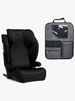 Beemoo Ride i-Size Autostol ISOFIX inkl. Beemoo Deluxe Sædebeskytter med Opbevaring, Black Stone