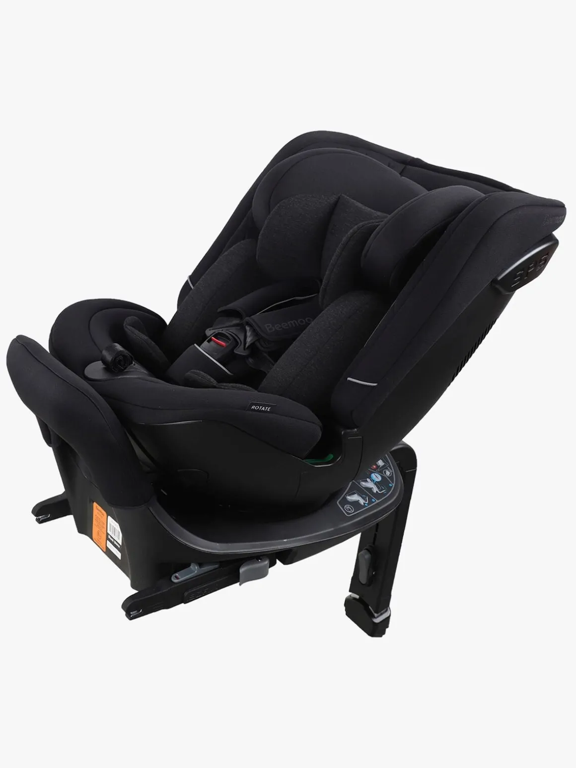 Beemoo Rotate i-Size Vendbar Autostol Inkl. Tilbehørspakke, Black Stone