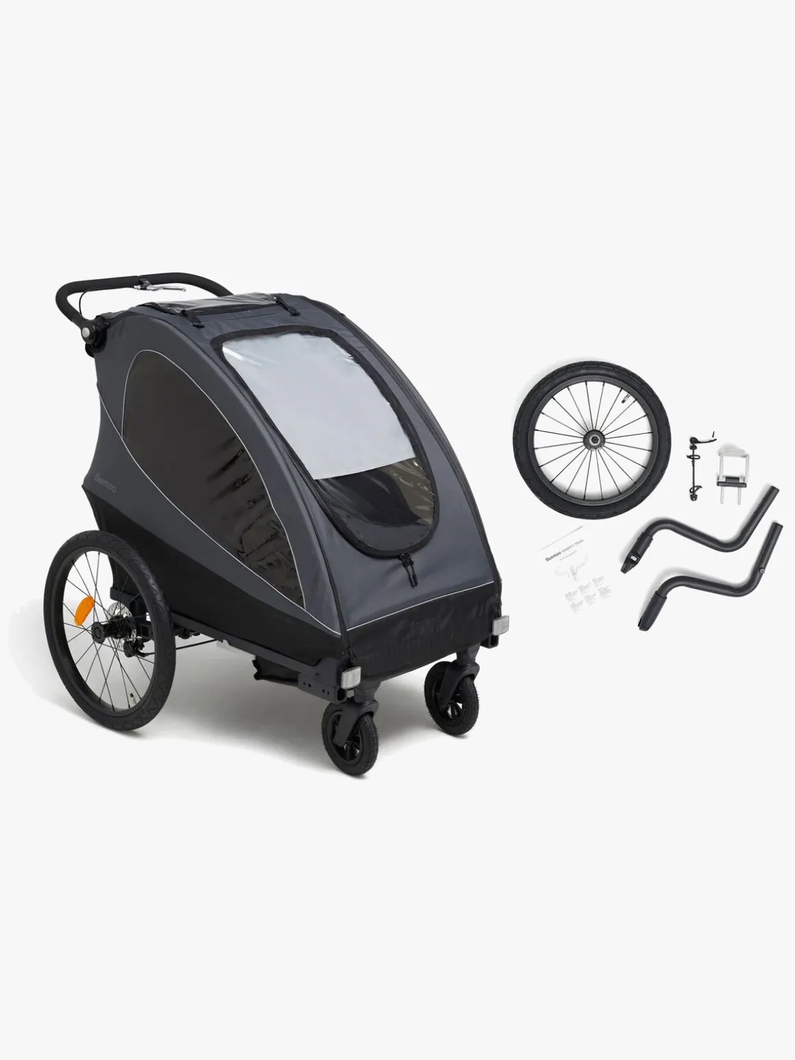 Beemoo Sporty Trail Cykelanhænger inkl. Løbesæt, Asphalt