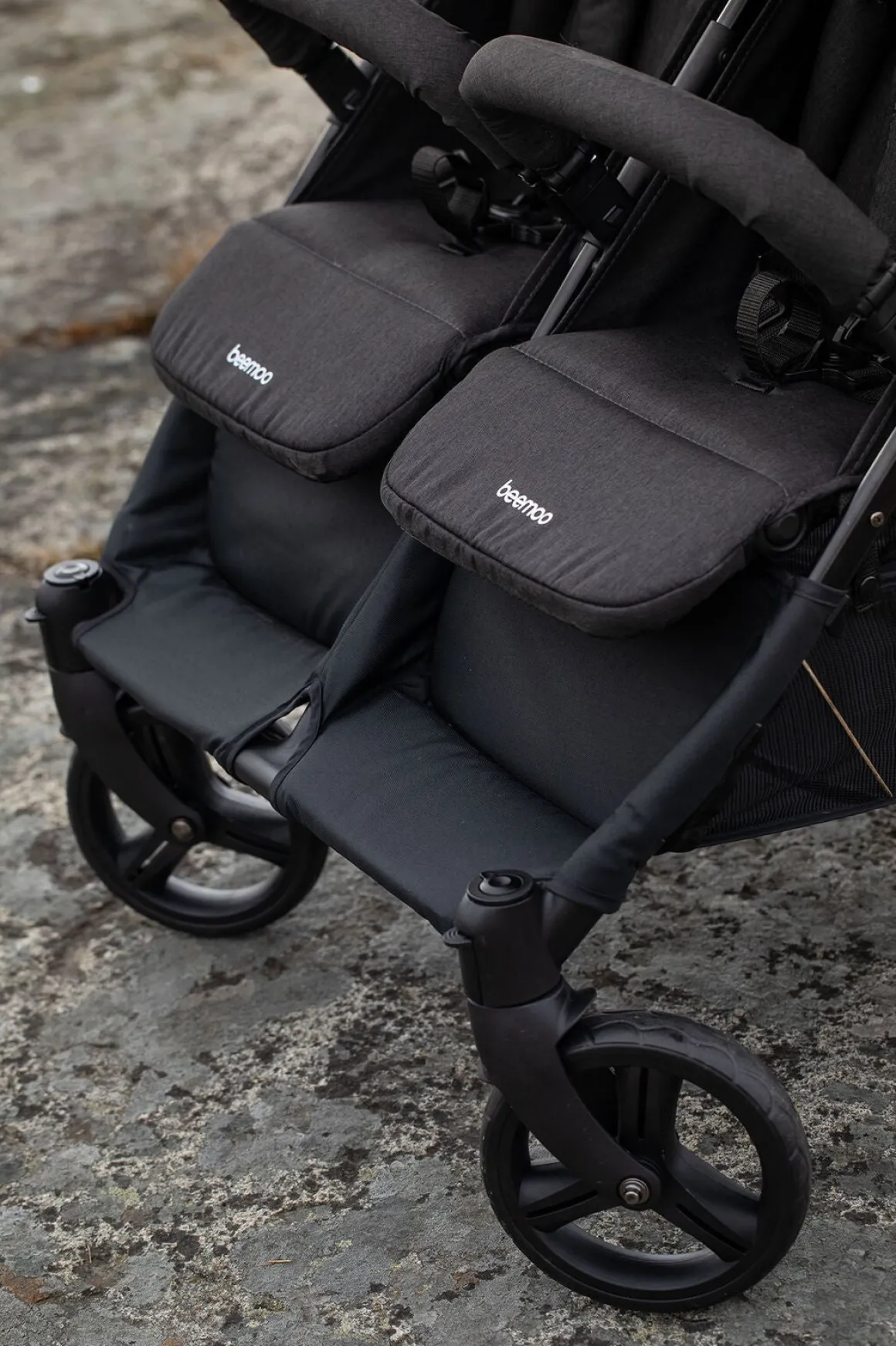 Beemoo Twin Shopper Søskende- & Tvillingevogn, Black Mélange