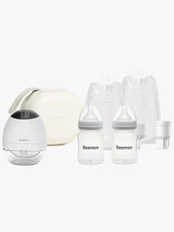 Beemoo CARE Wearable LED Elektrisk Brystpumpe Single inkl. Modermælksposer Modermælksflaske & Opbevaringstaske