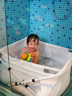 BibaBad Flexi Foldebadekar 60x80, Hvid/Hvid