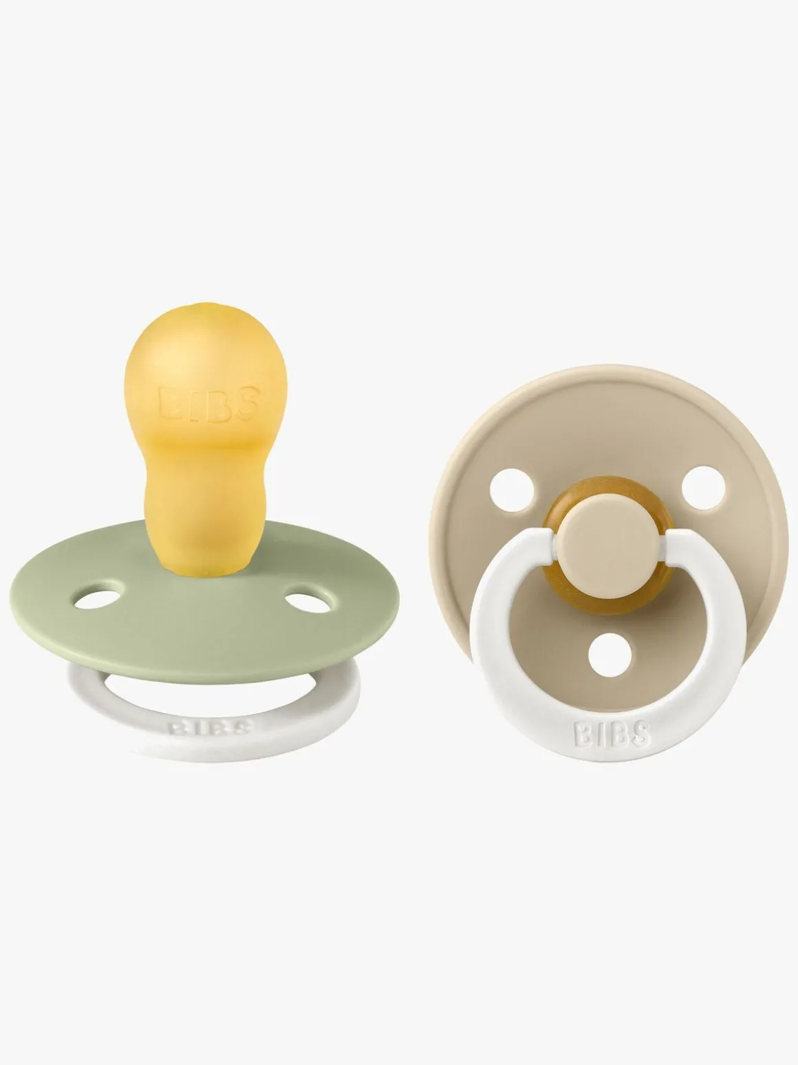 BIBS Colour Sut 2-Pak Latex Str. 3 Rund, Sage GLOW/Vanilla GLOW