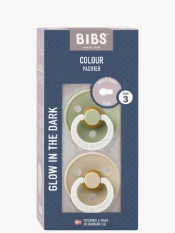 BIBS Colour Sut 2-Pak Latex Str. 3 Rund, Sage GLOW/Vanilla GLOW