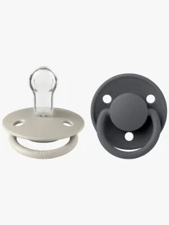 BIBS De Lux Sut 2-pak Silikone One Size Rund, Sand/Iron