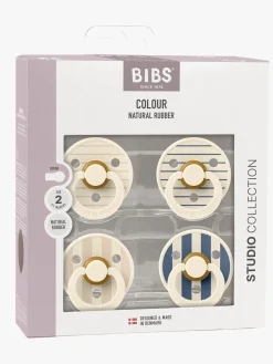 BIBS Studio Colour Sut 4-pak Latex Str. 2, Pin Ivory Vanilla/Pin Ivory Steel Blue