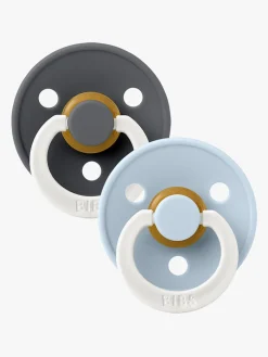 BIBS Sut Colour 2-pak Latex Str. 2, Iron Glow/Baby Blue Glow