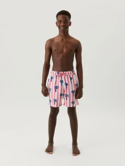 Björn Borg Kenny Badeshorts, Bb Palmstripe Sunkist Coral