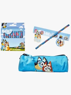 Bluey Skrivesæt med Farvekridt & Penalhus