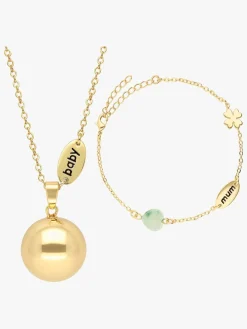 Bola Barselssmykke med Armbånd Baby/Mum, Guldfarvet