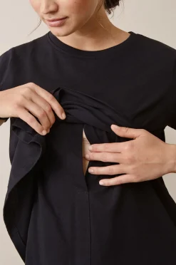 Boob Vente/Amme T-Shirt, Svart