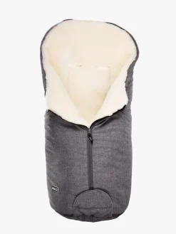 Bozz Lammeskindskørepose Klippet, Grey Melange/White