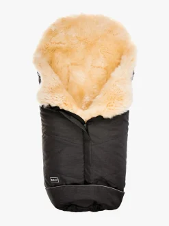 Bozz Lammeskindskørepose Langhåret, Black Melange/Nature