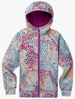 Burton Girls Crown Bonded Full-Zip Hoodie, Stout White Dots