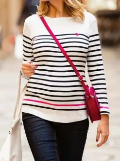 Cache Cœur BREST Graviditetstrøje Sailor, White/Marine