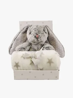 CarloBaby Fleecetæppe & Bamse Kanin, Grå