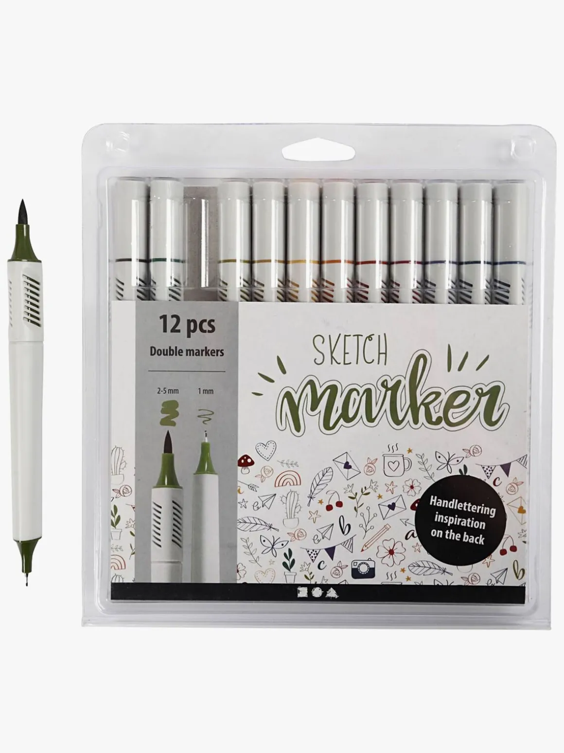 Creativ Company Sketch Marker Tusser Afdæmpede Farver 12-pak