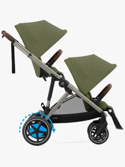 Cybex e-Gazelle S Søskendevogn, Moss Green/Taupe