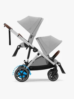 Cybex e-Gazelle S Søskendevogn, Stone Grey/Silver