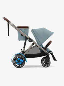 Cybex e-Gazelle S Søskendevogn inkl. Liggedel, Stormy Blue/Taupe