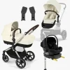 Cybex EOS Lux Duovogn inkl. Beemoo Route i-Size Autostol Baby & ISOFIX Base, Seashell Beige/Black Stone