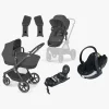 Cybex EOS Lux Duovogn inkl. BeSafe iZi Go Modular X2 i-Size Autostol Baby & Base, Black/Moon Black
