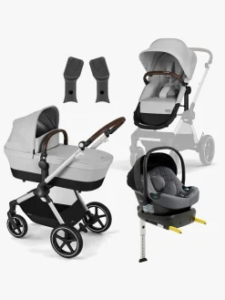 Cybex EOS Lux Duovogn inkl. Beemoo Route i-Size Autostol Baby & ISOFIX Base, Lava Grey/Mineral Grey