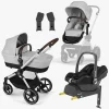 Cybex EOS Lux Duovogn inkl. Maxi-Cosi CabrioFix i-Size Autostol Baby & Base, Silver/Lava Grey