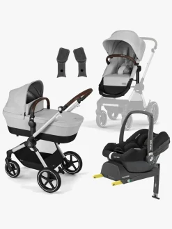 Cybex EOS Lux Duovogn inkl. Maxi-Cosi CabrioFix i-Size Autostol Baby & Base, Silver/Lava Grey