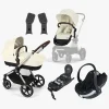 Cybex EOS Lux Duovogn inkl. BeSafe iZi Go Modular X2 i-Size Autostol Baby & Base, Taupe/Seashell Beige
