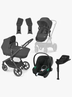 Cybex EOS Lux Duovogn inkl. Aton B2 i-Size Autostol Baby & Base, Black/Moon Black