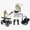 Cybex EOS Lux Duovogn inkl. BeSafe iZi Go Modular X2 i-Size Autostol Baby, Taupe/Seashell Beige