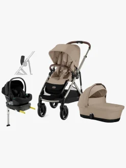Cybex GAZELLE S Duovogn inkl. Beemoo Route Autostol Baby & Base, Almond Beige/Black Stone