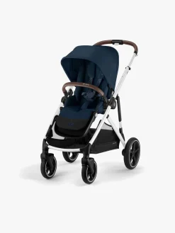 Cybex GAZELLE S Duovogn inkl. Beemoo Route i-Size Autostol Baby & ISOFIX Base, Ocean Blue/Mineral Grey