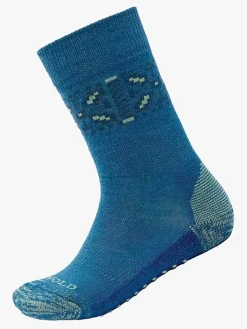 Devold Multi Merino  Skridsikre Strømper Børn, Blue Melange