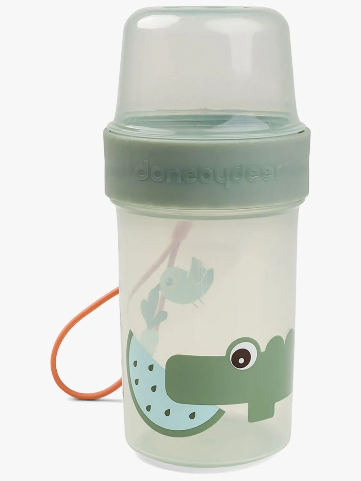 Done By Deer Croco To Go Two-Way Snackbeholder, Green