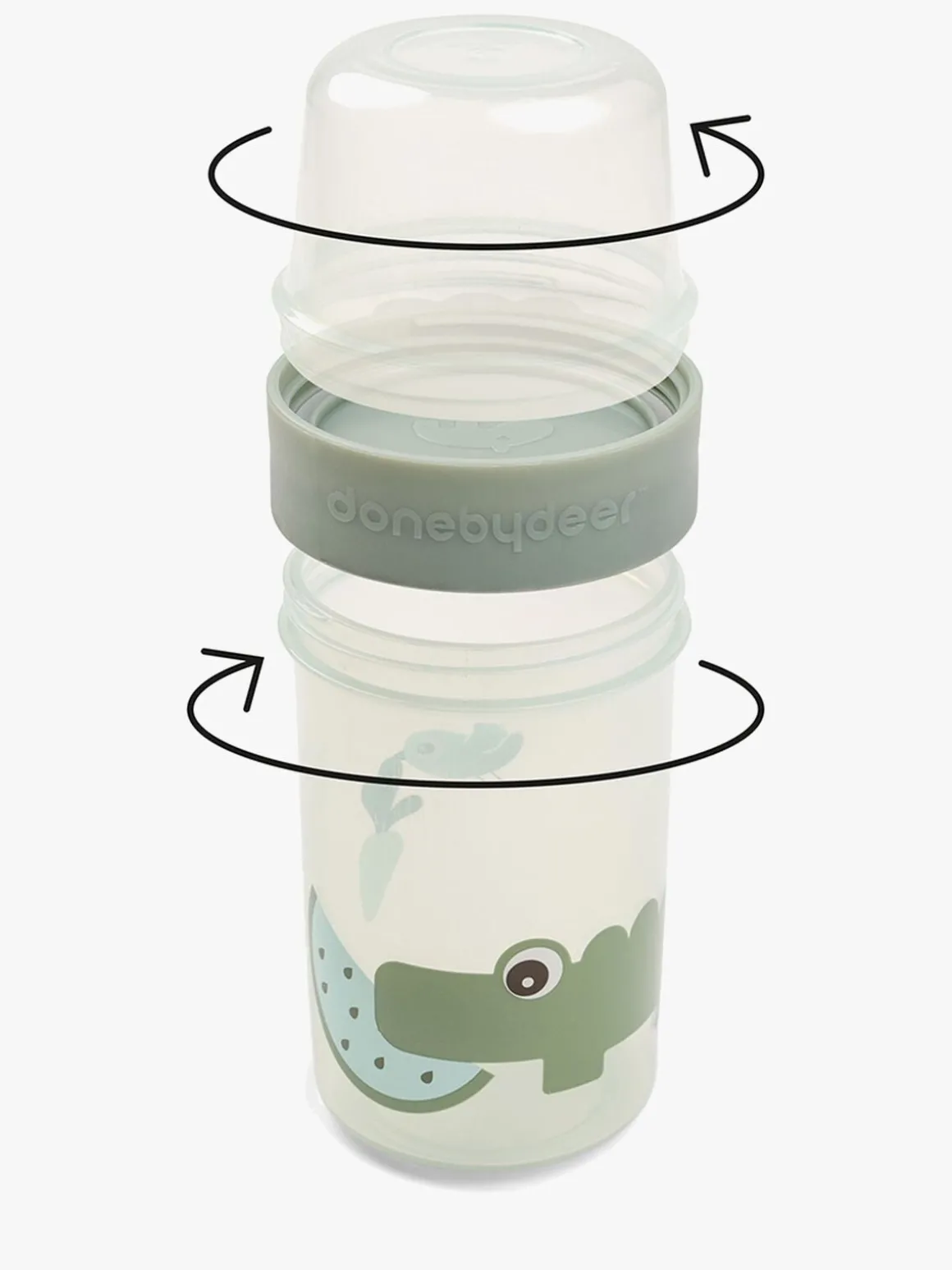 Done By Deer Croco To Go Two-Way Snackbeholder, Green