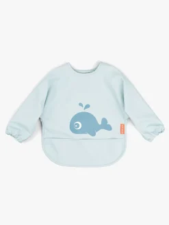 Done By Deer  Langærmet Hagesmæk med Lomme Wally, Blue