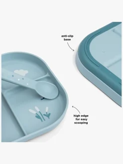 Done By Deer Playground Stick & Stay  Opdelt Silikonetallerken, Elphee Blue