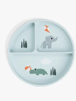 Done By Deer Playground Stick & Stay Opdelt Silikonetallerken, Blue