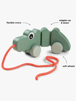 Done By Deer Træklegetøj Krokodille, Grøn