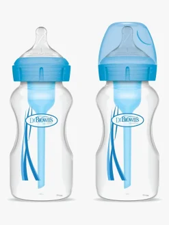 Dr. Brown's Options+ Bred Hals Sutteflasker 270 ml 2-pak, Blå