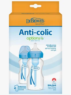 Dr. Brown's Options+ Bred Hals Sutteflasker 270 ml 2-pak, Blå