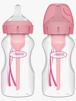 Dr. Brown's Options+ Bred Hals Sutteflaske 270 ml 2-pak, Pink