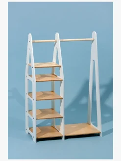 Duck Woodworks Knagerække med Hylder, Hvid