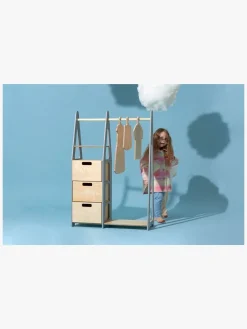 Duck Woodworks Knagerække med Skuffer, Grå