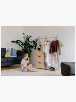 Duck Woodworks Knagerække med Skuffer, Grå