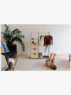 Duck Woodworks Knagerække med Skuffer, Grå