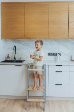 Duck Woodworks Sammenklappeligt Læringstårn, Grå