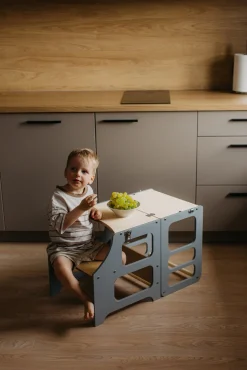 Duck Woodworks Sammenklappeligt Læringstårn, Grå